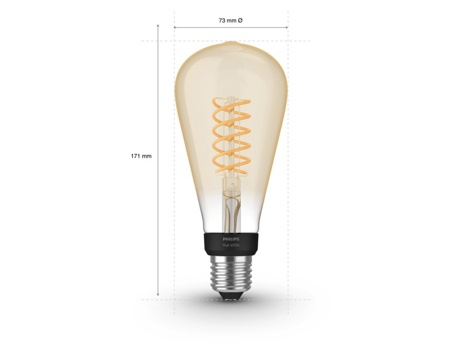 PHILIPS Hue Giant Edison E27 Leuchte LED Bluetooth Lampe 2100K 550 lm
