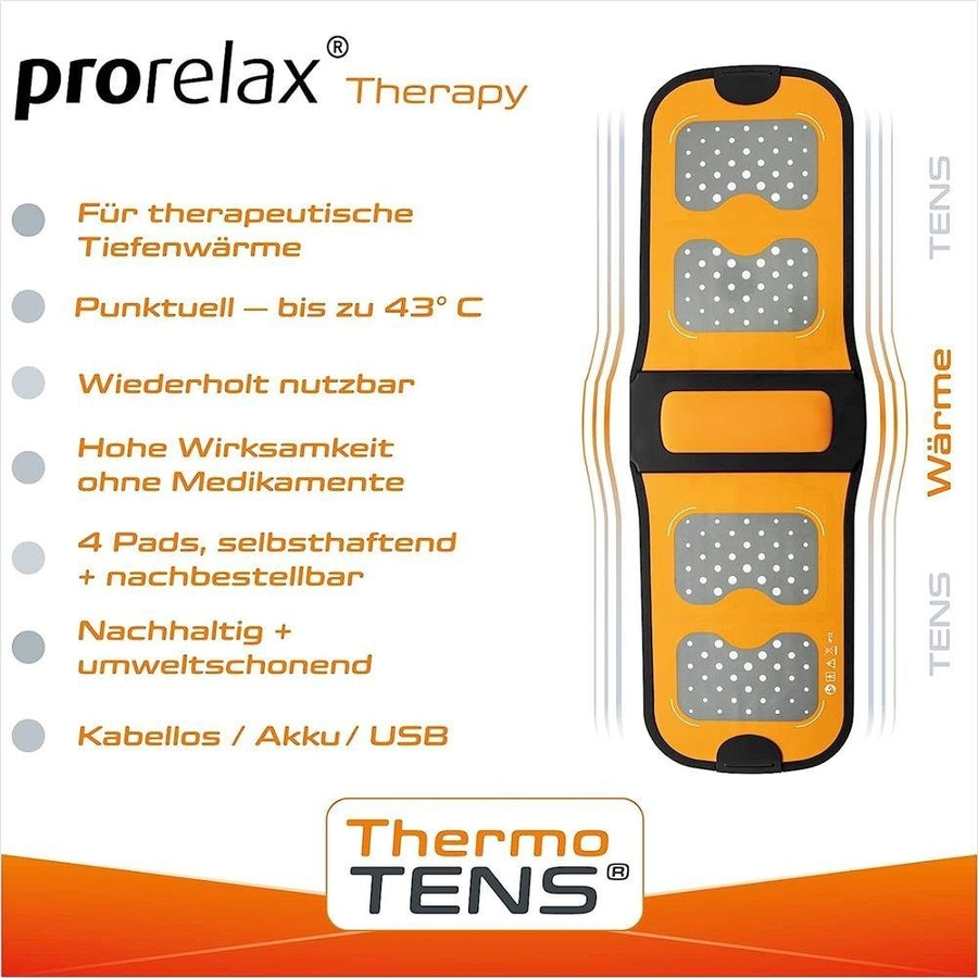 PRORELAX THERMO TENS 15100 Wärmegürtel Wärmepflaster individuell einstellbar NEU