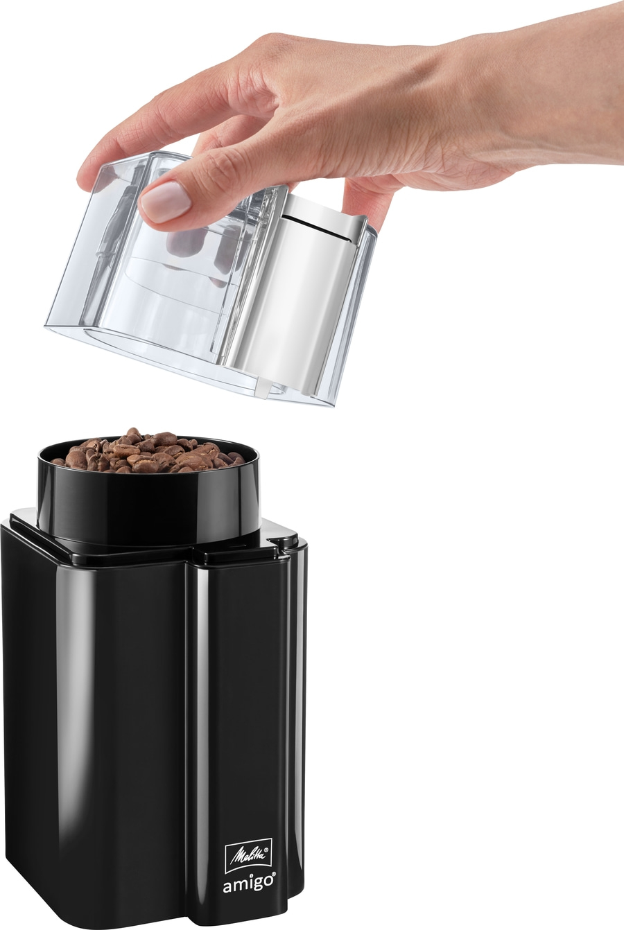MELITTA Kaffeemühle Amigo 60g Schwarz Edelstahl Schlagmesser NEU