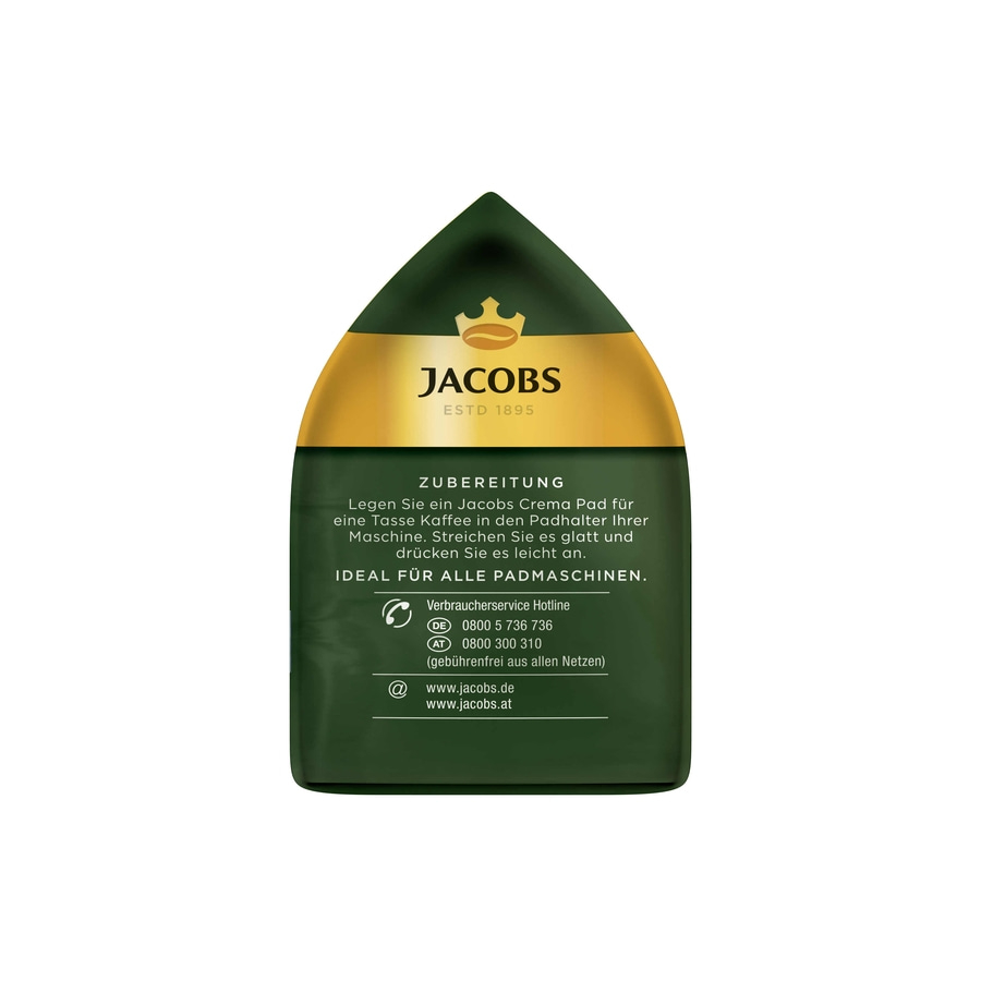 JACOBS Pads Crema Mild Senseo kompatibel 10 x 18 = 180 Kaffeepads helle Röstung