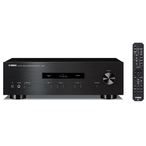 Yamaha Verstärker mit Fernbedienung, Phono-Eingang, Lautstärkeregler und Pure Direct.
