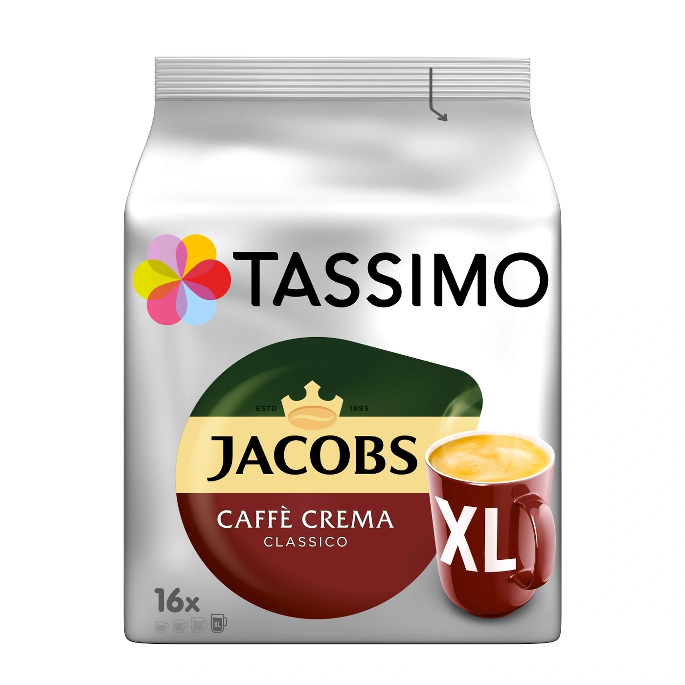TASSIMO Kapseln Jacobs Caffè Crema Classico XL aromatisch T Discs 3x 16 Getränke