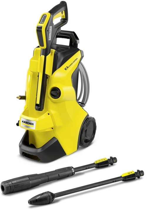 Gelber Kärcher Hochdruckreiniger mit Zubehör, K4 Power Control