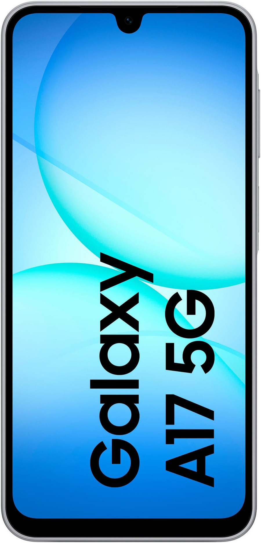 Samsung Galaxy A17 5G Smartphone mit blauem Hintergrund