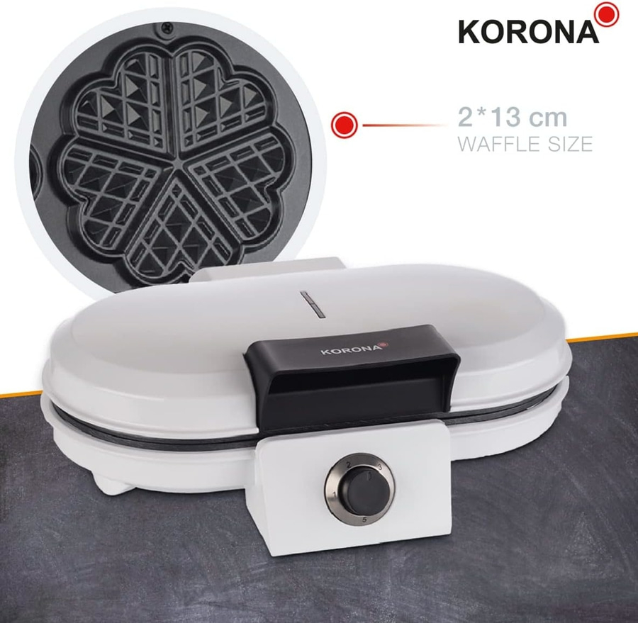 KORONA 2-in-1-Kombi-Waffeleisen 41020 Doppelwaffeleisen 1200 Watt 2x 13cm NEU