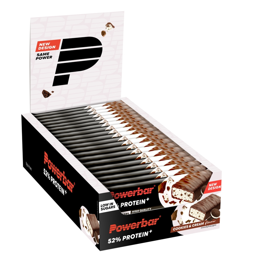 POWERBAR 52% Protein Plus Cookies&Cream 20x50g High Protein Low Sugar Riegel