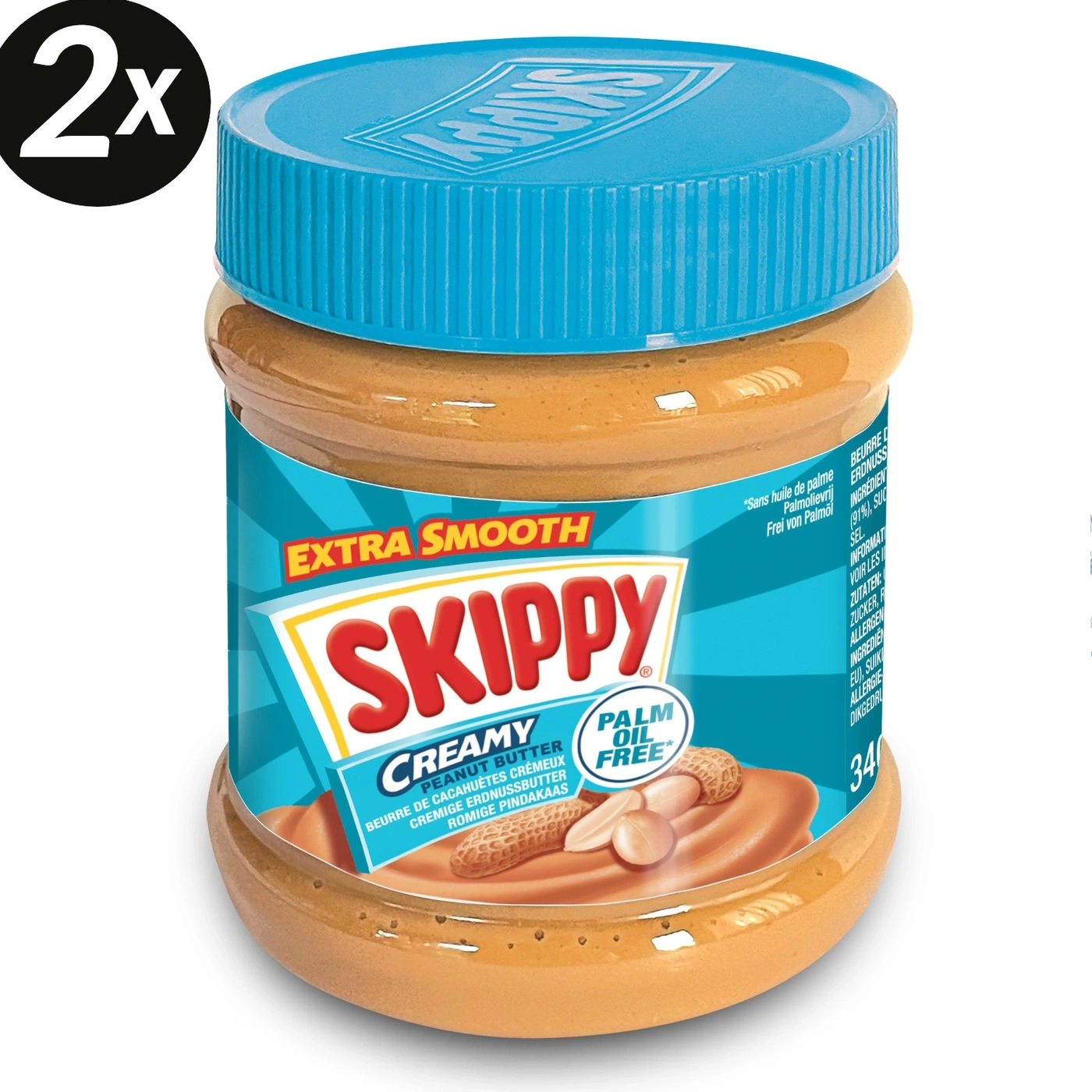 SKIPPY Erdnussbutter Bundle 2x "Creamy" 2x "Super Chunk" ohne Palmöl 4x 340g