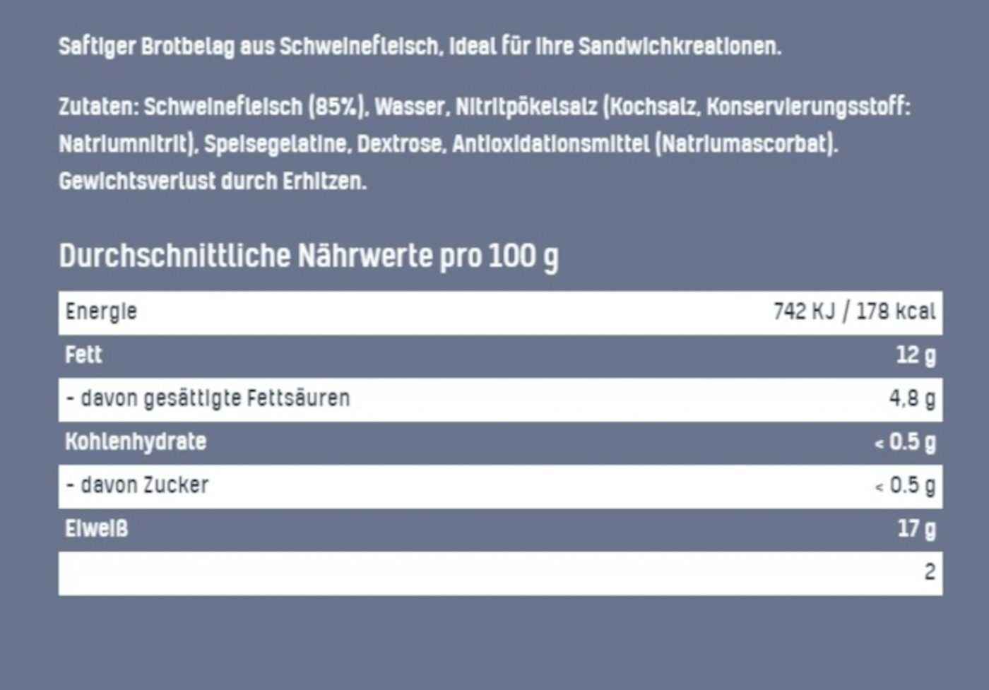 TULIP 12x 450g Sandwichbelag Schweinefleisch Frühstücksfleisch saftiges Fleisch