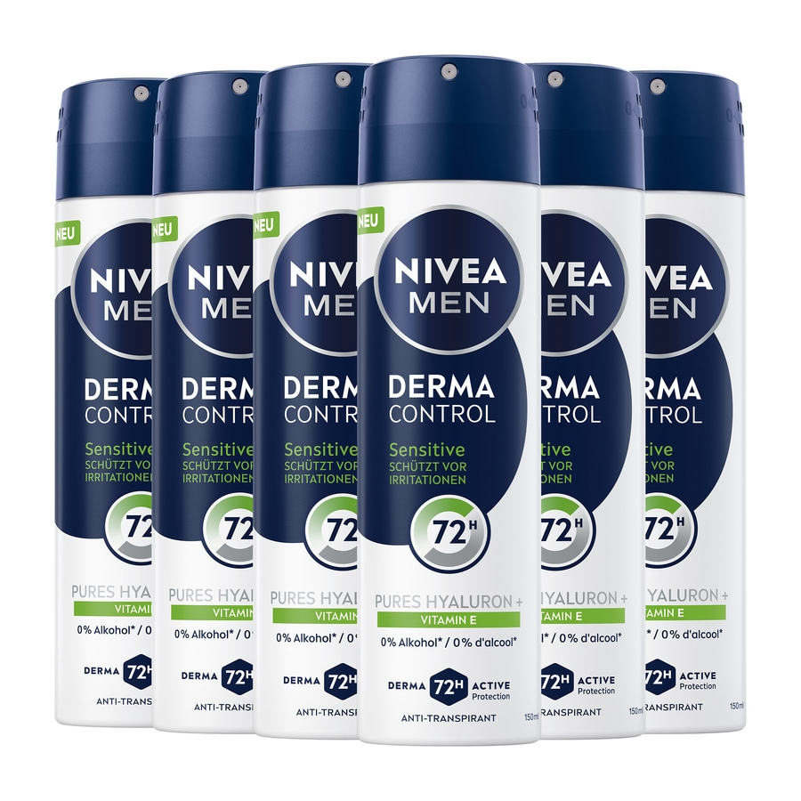 NIVEA Deodorant Men Derma Control Sensitiv Deospray 6 x 150ml