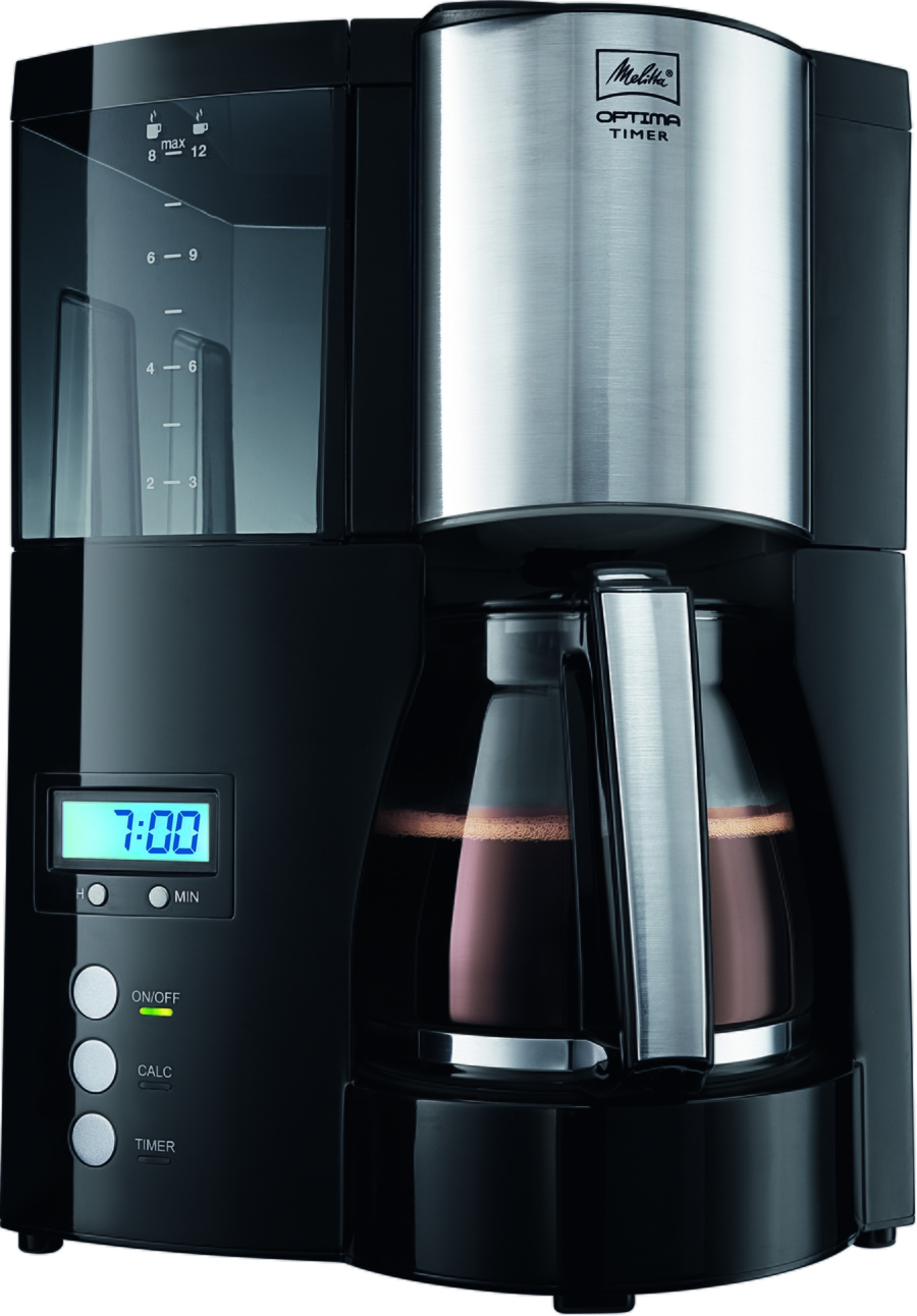 MELITTA Filterkaffeemaschine Optima Timer schwarz LED-Anzeige für Filter 102