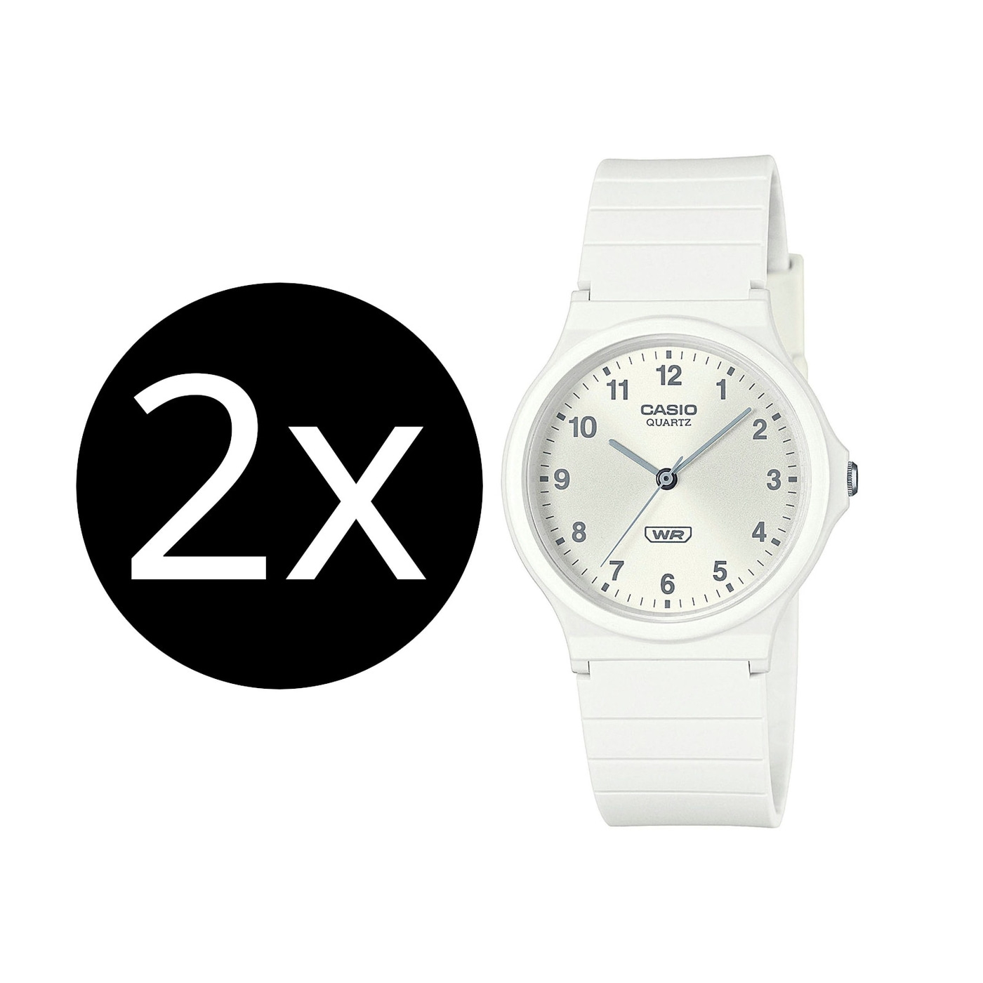 2 x CASIO TIMELESS COLLECTION Armbanduhr MQ-24B-7BEF Quarz 35mm weiß B-WARE