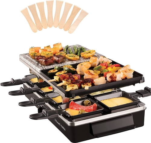 RUSSELL HOBBS Raclette Grill 26280-56 8 Personen Naturstein Teppanyaki Grill