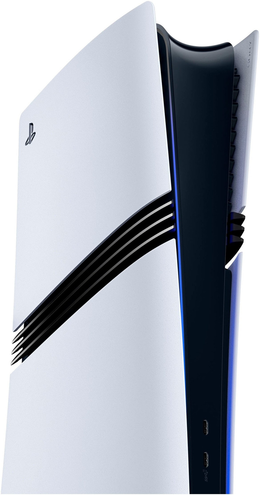 PlayStation 5 Konsole, weiß und schwarz, Nahaufnahme, Design, Technologie