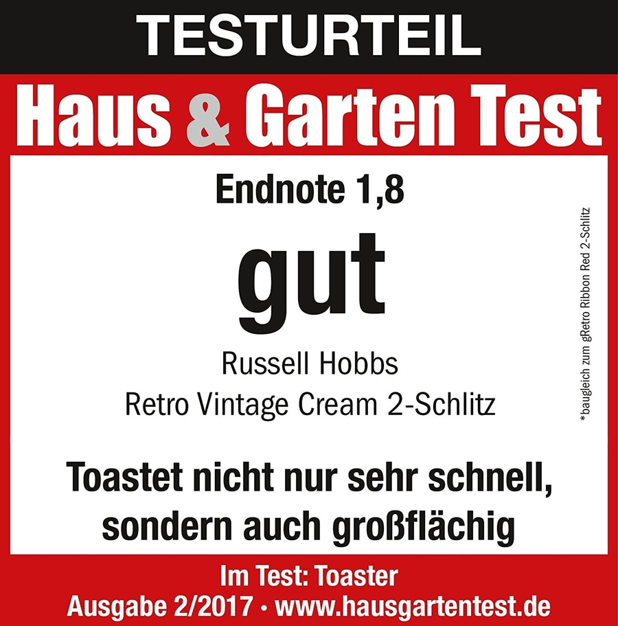 RUSSELL HOBBS Toaster Retro Vintage Cream 21682-56 Auftaufunktion 1300W 6 Stufen