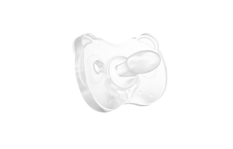 MEDELA Schnuller Set Uno Soft Silicone Transparent Signature +Schnullerkette 0-6