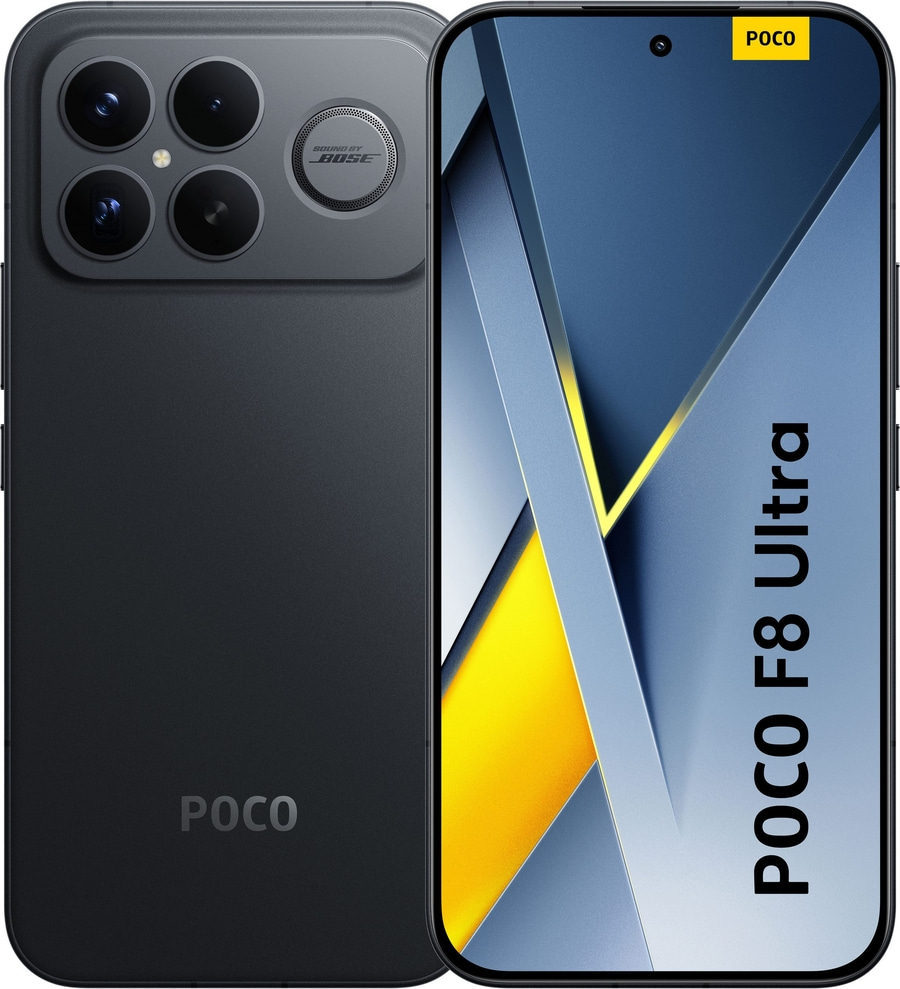Poco F8 Ultra Smartphone mit vier Kameras und Poco-Logo