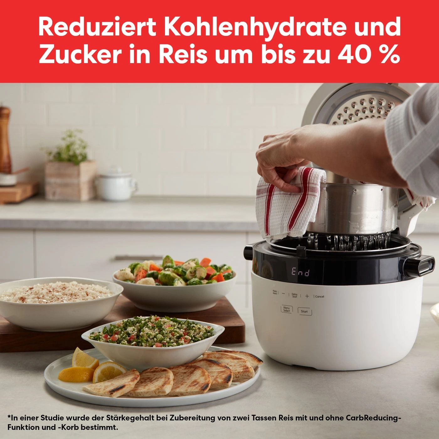 INSTANT POT Reiskocher 6-in-1 Dampfgarer 2,8L Schongaren Sautieren Weiß