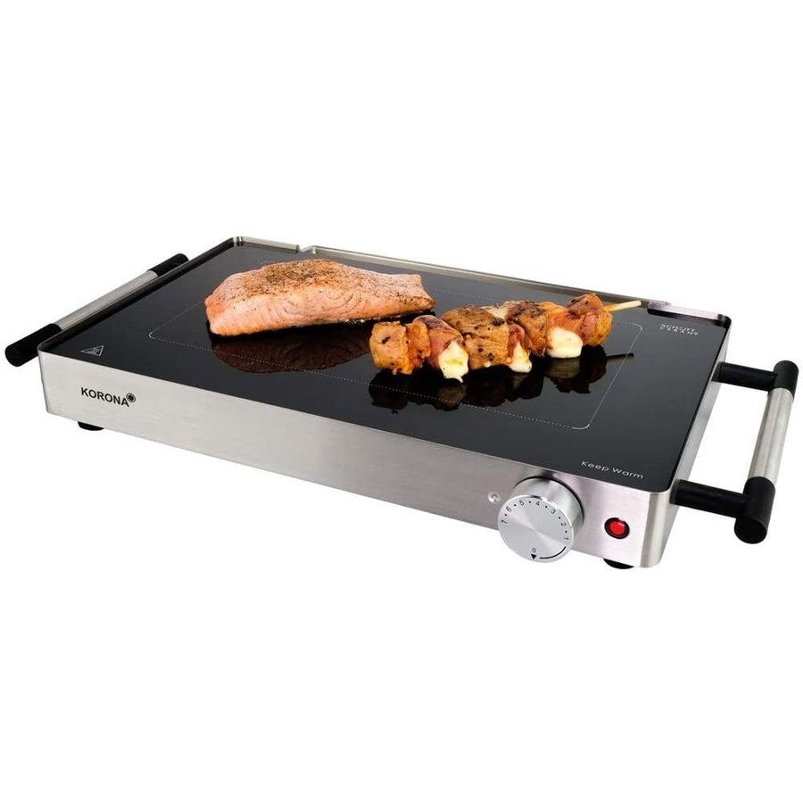 KORONA Glas-Grill 46100 Tischgrill 800W Edelstahl Warmhalteplatte schwarz NEU