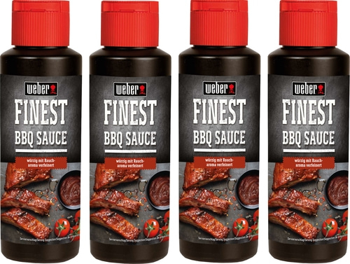 4x Weber Sauce Finest BBQ Grillsauce Burger 300 ml Flasche Raucharoma würzig