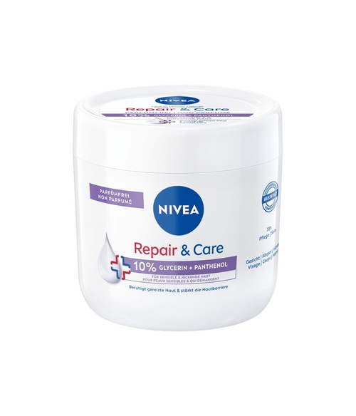 NIVEA Repair & Care Pflegecreme parfümfreie Body Lotion Panthenol 2 x 400 ml