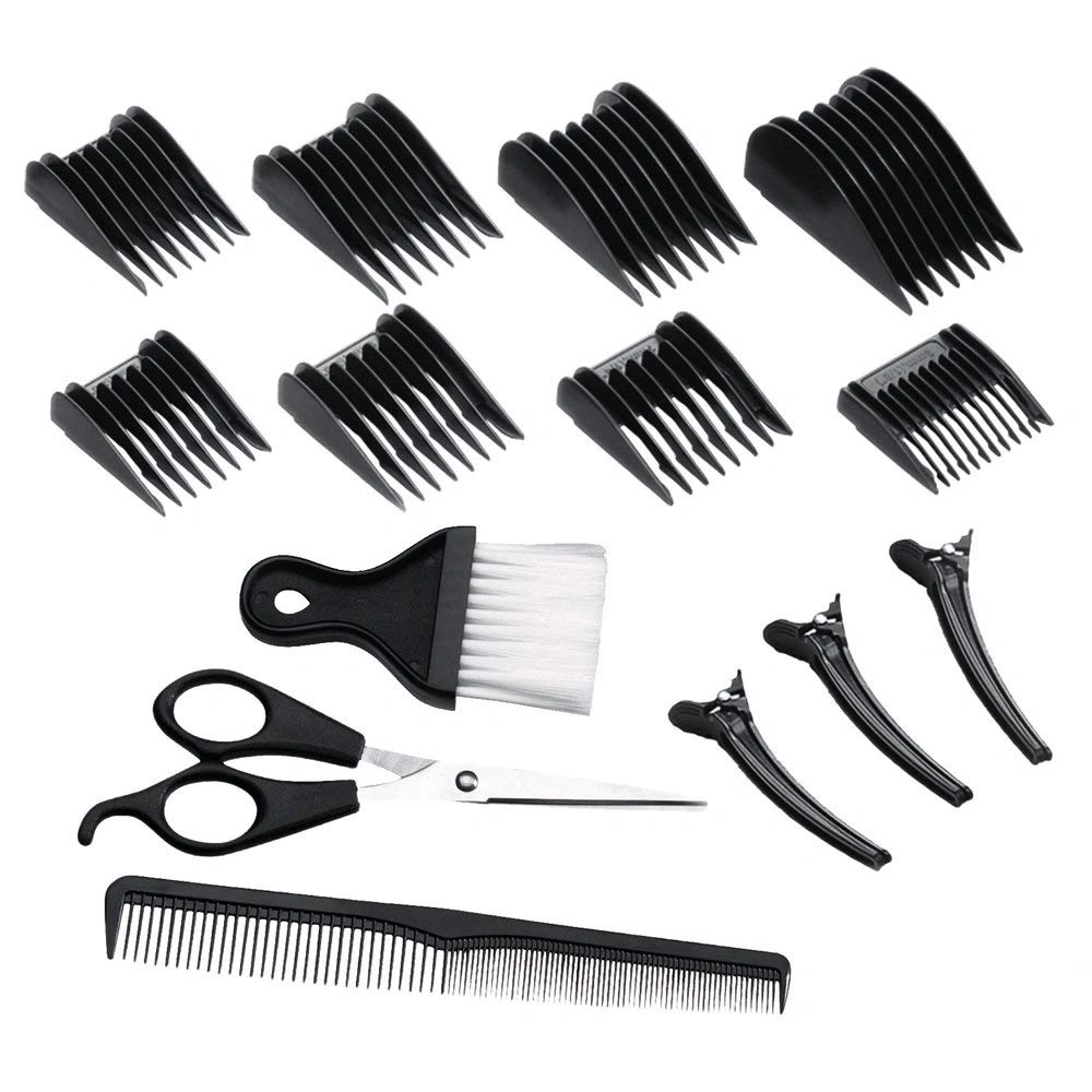 Haarschneide-Set mit Schere, Kämmen, Clips und Aufsätzen für den Haarschneider