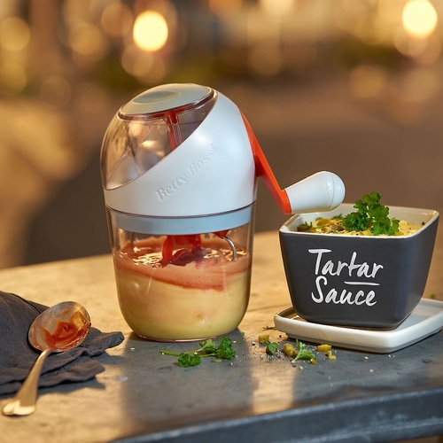 BETTY BOSSI Saucen-Blitz Sauce Handmixer Kunststoff Silikon Metall Grau
