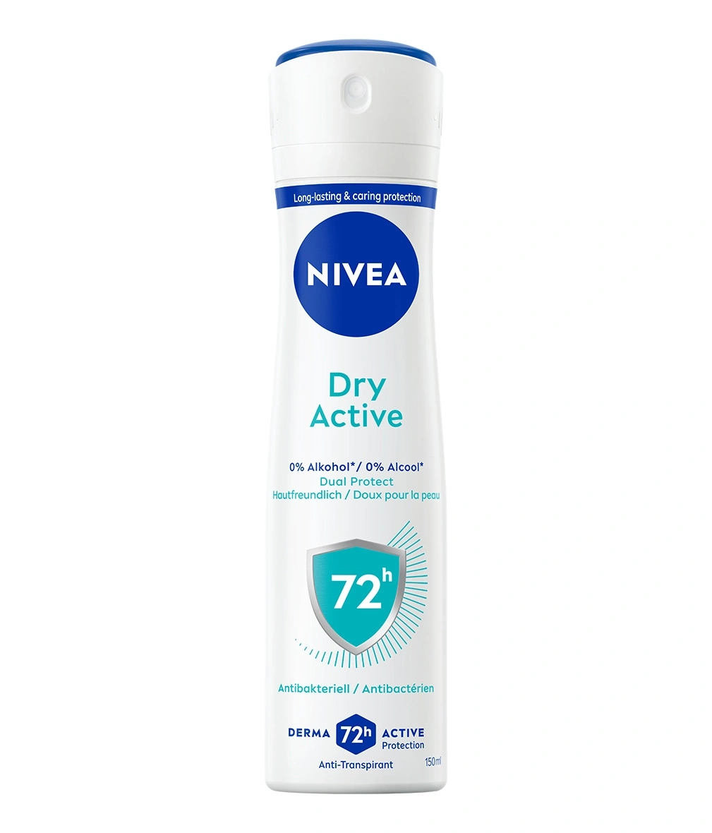 Eine Nivea Dry Active Deospray Dose mit 72h Schutz.