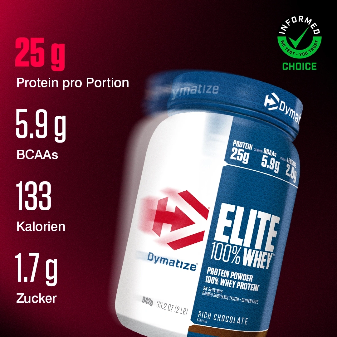 Dymatize Elite 100% Whey Protein Pulver mit 25g Protein pro Portion