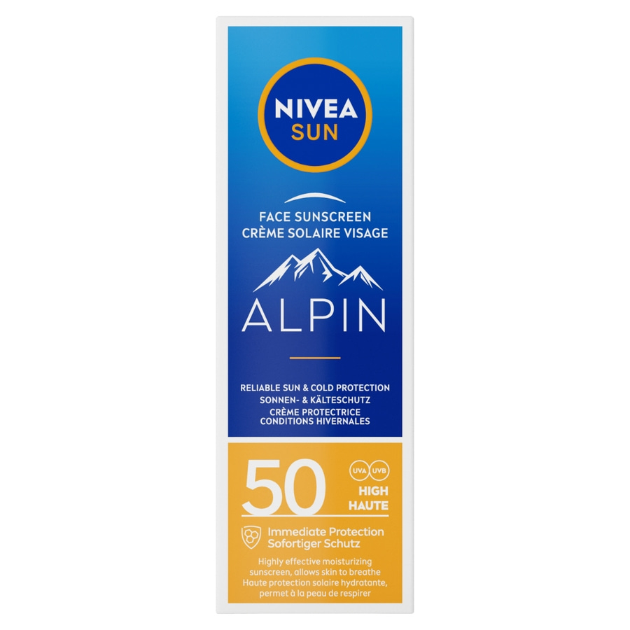 Nivea Sonnencreme, Gesicht, Alpin, 50, hoher Schutz, zuverlässiger Schutz vor Sonne und Kälte