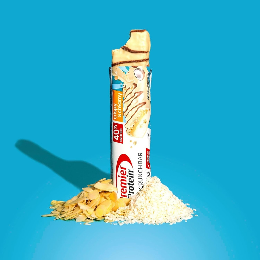 Premier Protein Crunch Bar Kokos-Mandel mit Mandelsplittern und Kokosraspeln