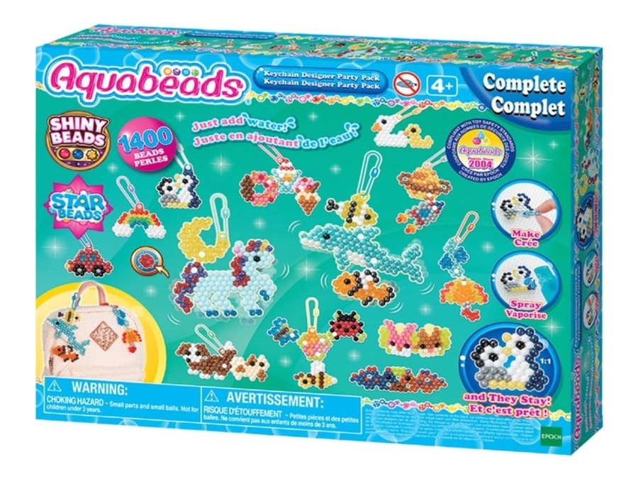 EPOCH GAMES Aquabeads Komplett Set Schlüsselanhänger Bastelset Perlen basteln
