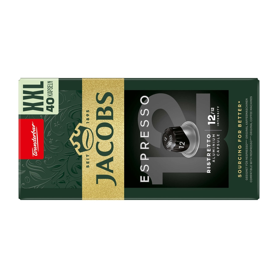 JACOBS Kapseln Espresso 12 Ristretto XXL-Pack 5 x 40 Nespresso®* kompatibel