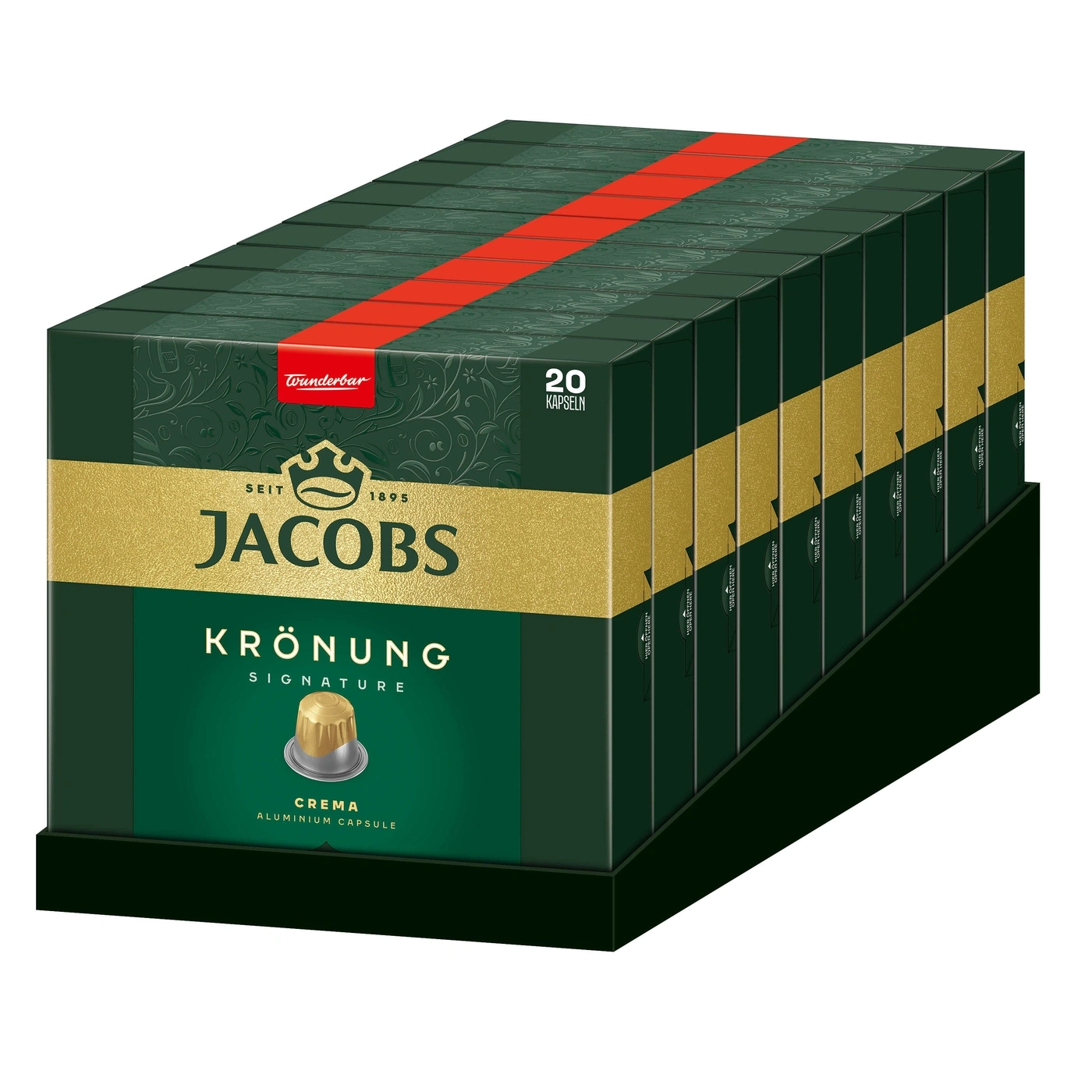 Jacobs Krönung Kaffeekapseln, 20 Kapseln, Crema, Aluminium Kapsel, Kaffee