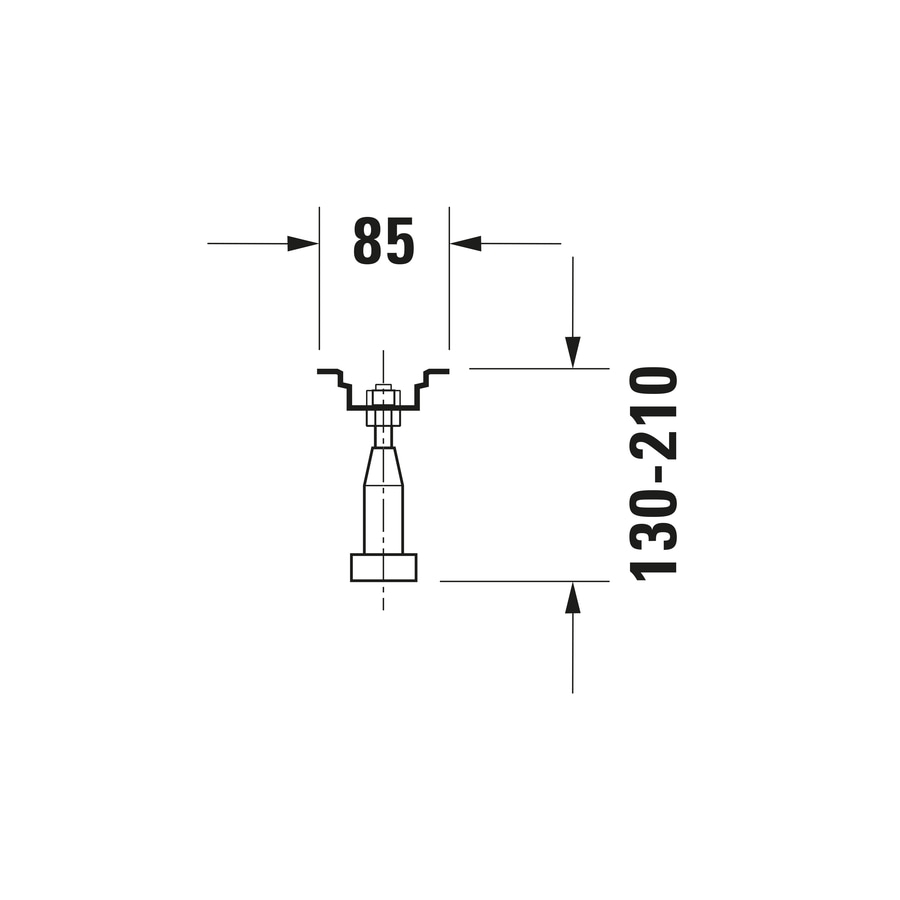 Technische Zeichnung mit Maßangaben: 85 mm und 130-210 mm