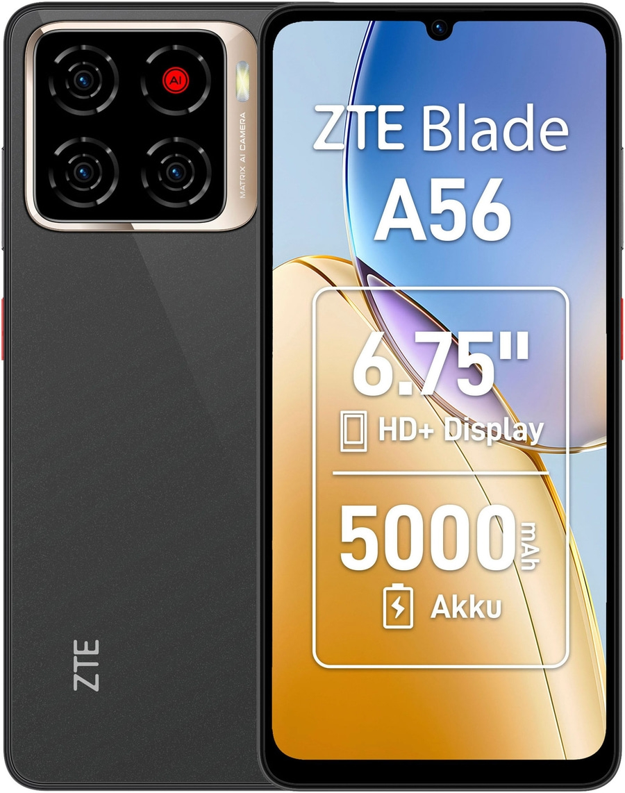 ZTE Blade A56 Smartphone mit 6.75 Zoll HD+ Display und 5000 mAh Akku