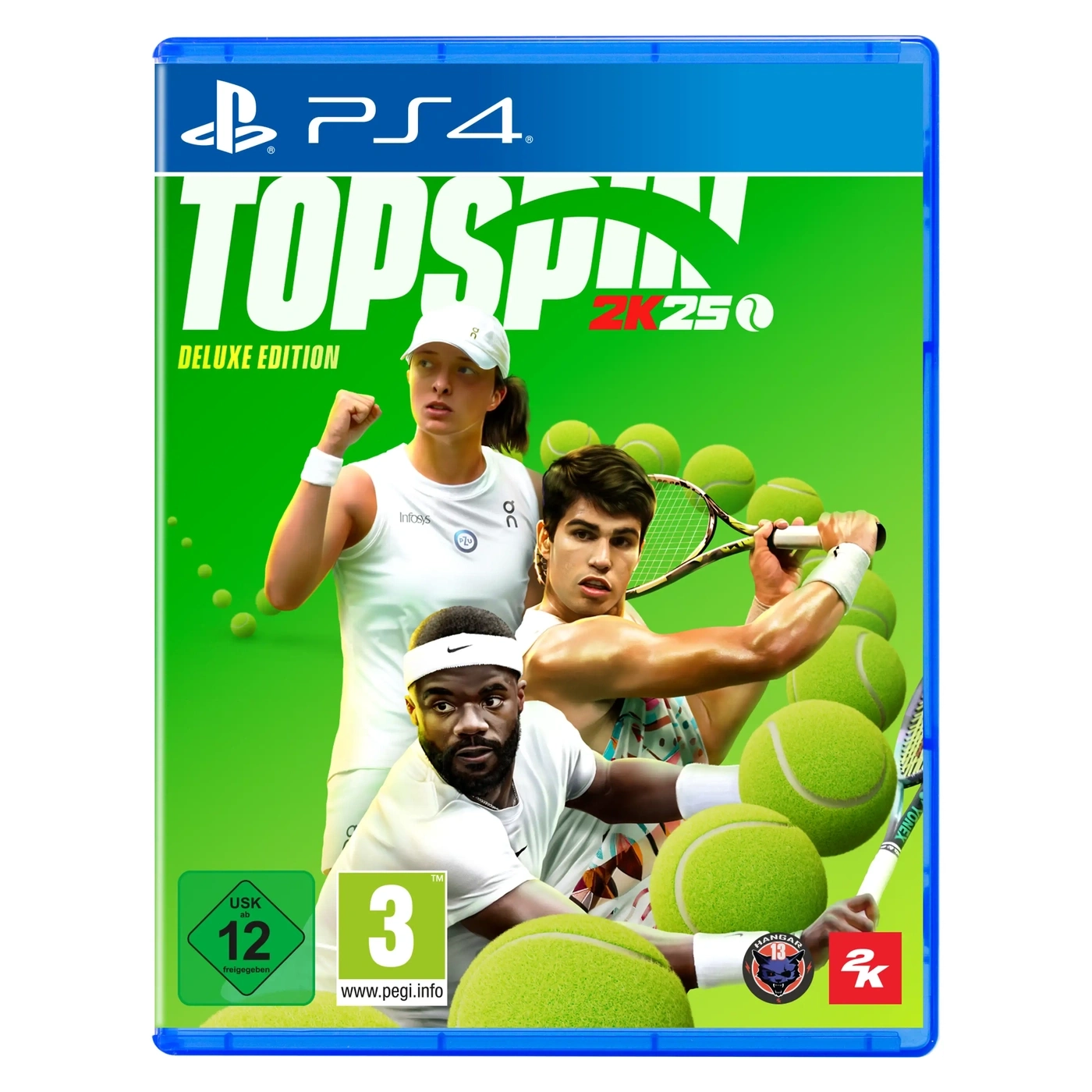 PlayStation 4 Spielhülle für Topspin 2K25 Deluxe Edition mit Tennisspielern