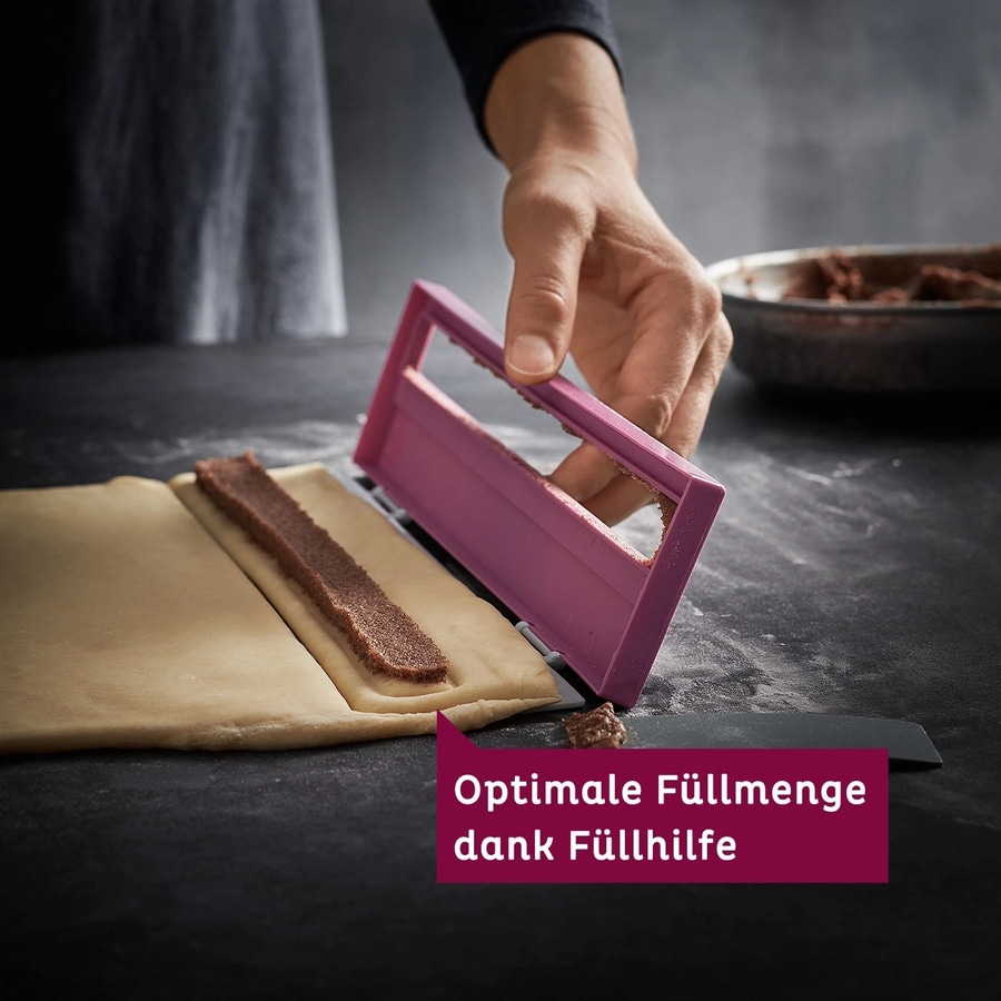 BETTY BOSSI Hefeschnecken-Profi Backschablone Gebäck Snacks Weiß Grau Lila NEU