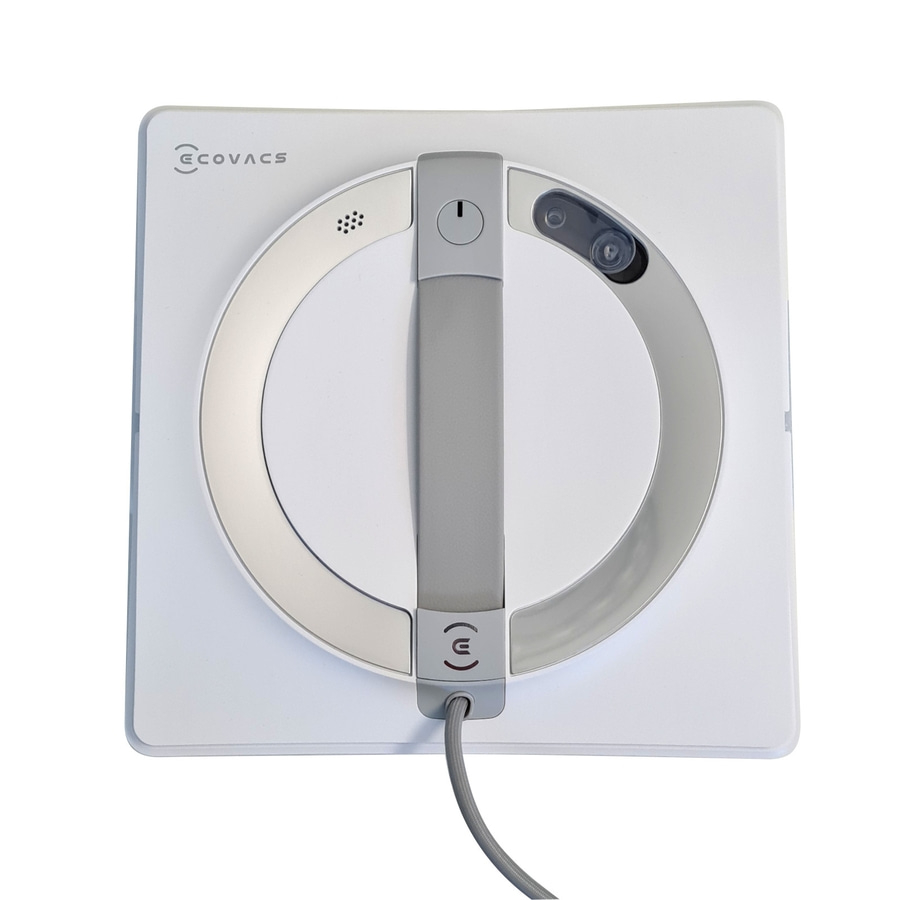 Fensterputzroboter, weiß, mit Griff und Logo, Ecovacs, Reinigung, Technologie, Gerät, sauber