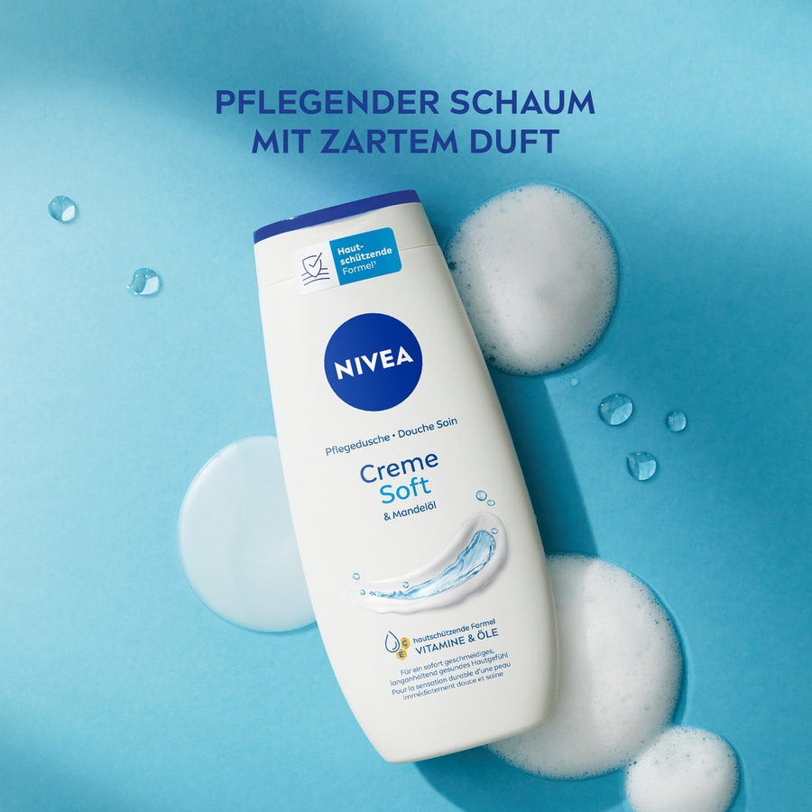 Nivea Creme Soft Duschgel mit Mandelöl, Hautschutzformel, zarter Duft