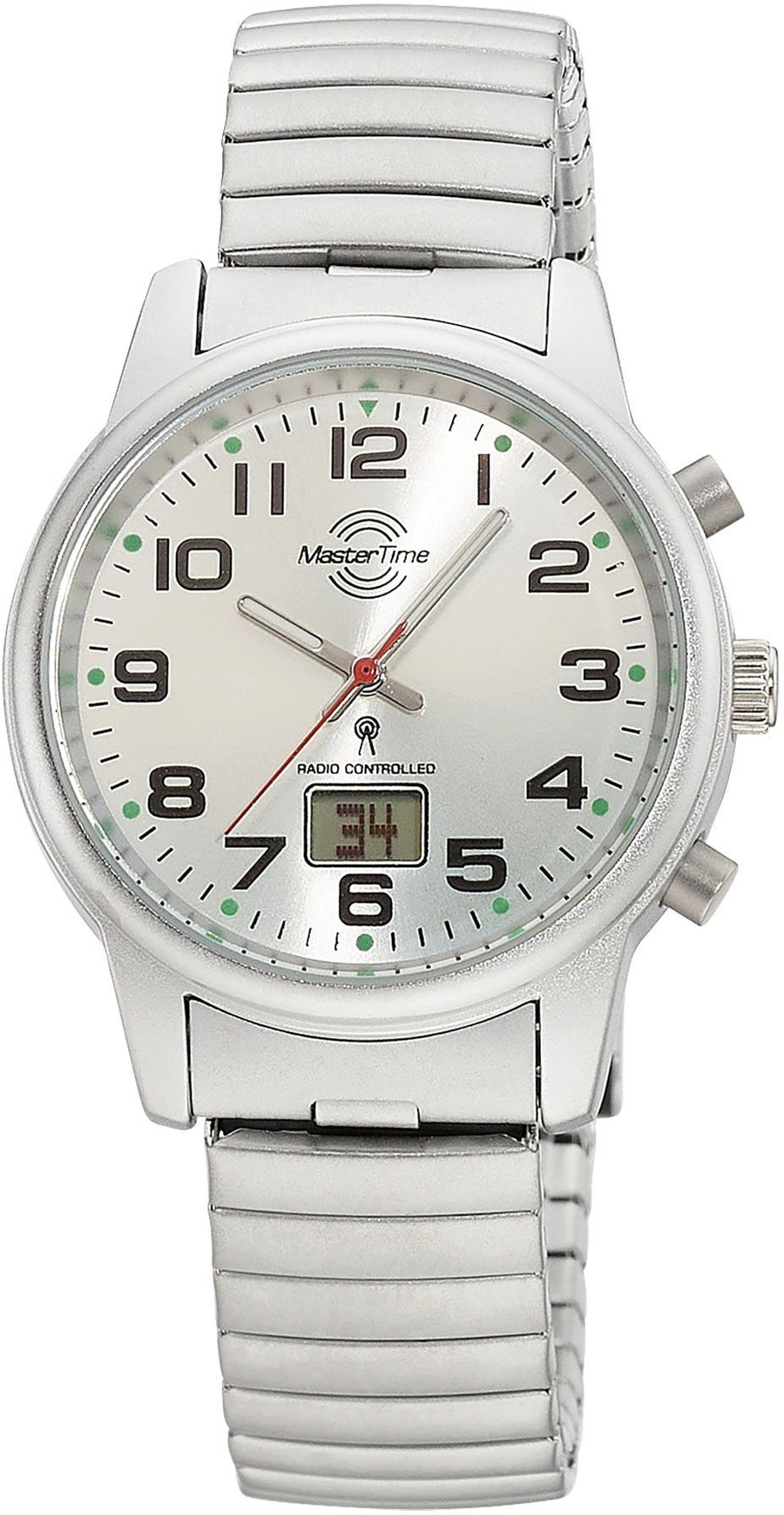 MASTER TIME Armbanduhr Funkuhr Super Power Zugband MTLA-10820-42M 34mm B-WARE