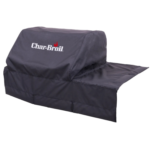 Schwarze Char-Broil Grillabdeckung. Schützt vor Witterungseinflüssen. Wasserdichtes Material.