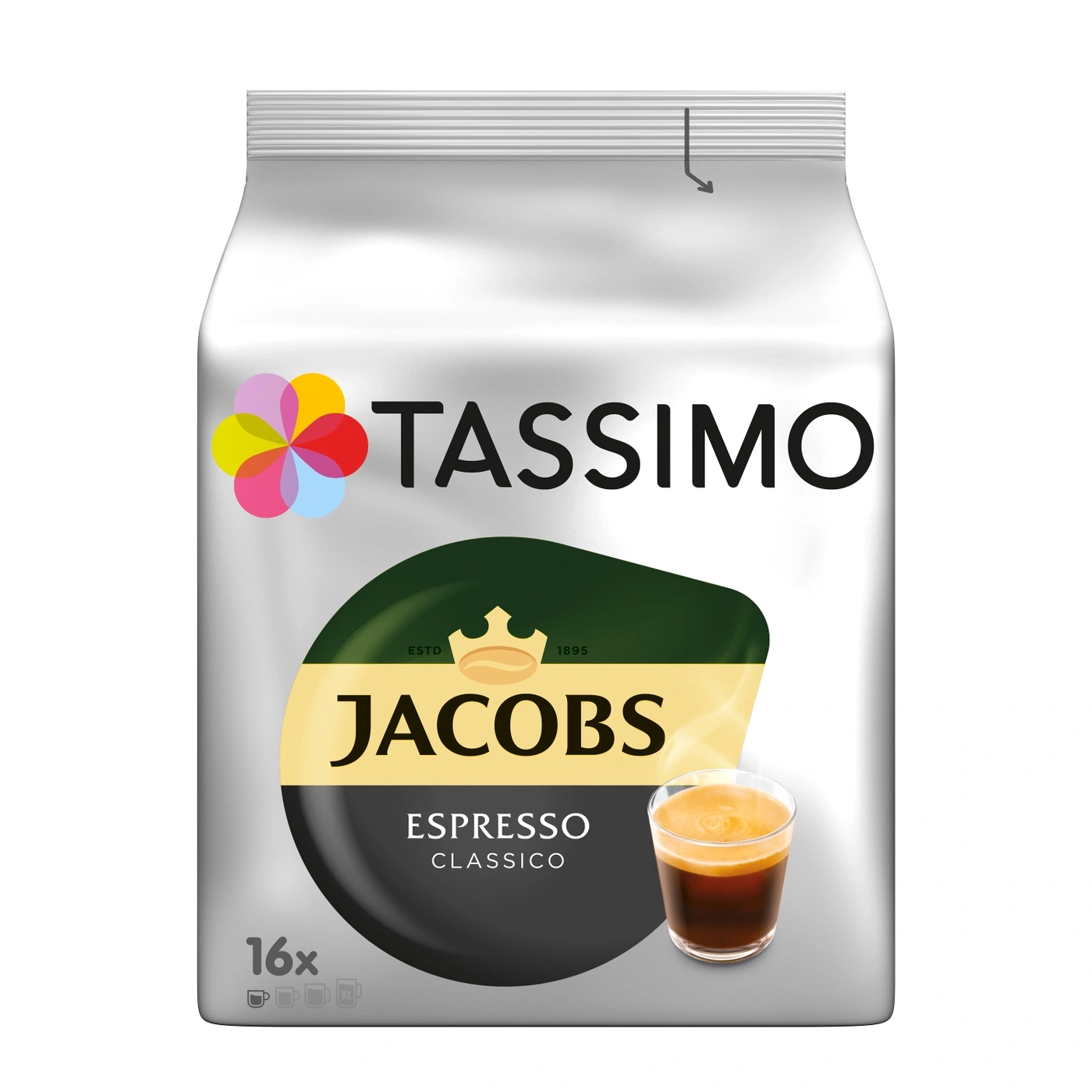 Tassimo Jacobs Espresso Classico Kaffeepackung mit 16 Kapseln