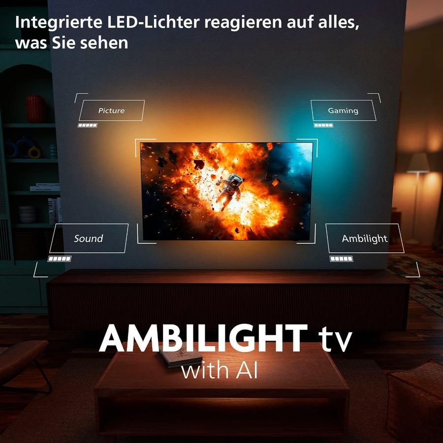PHILIPS OLED Ambilight Fernseher 77 Zoll 4K Ultra HD Smart TV 144Hz 77OLED810/12
