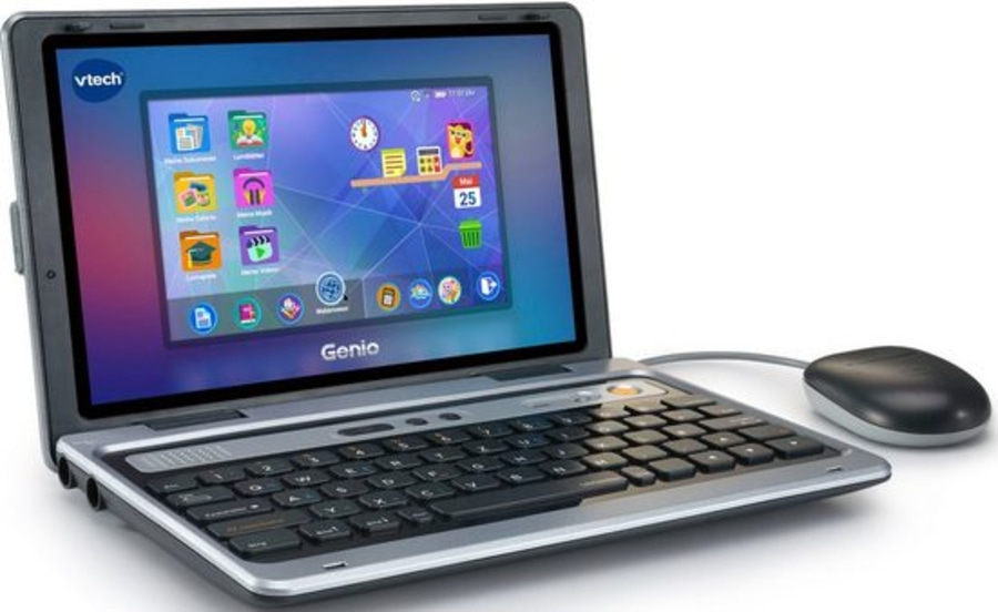 Vtech Kindercomputer School & Go Genio Lernlaptop XL silber 40 Lernspiele WLAN
