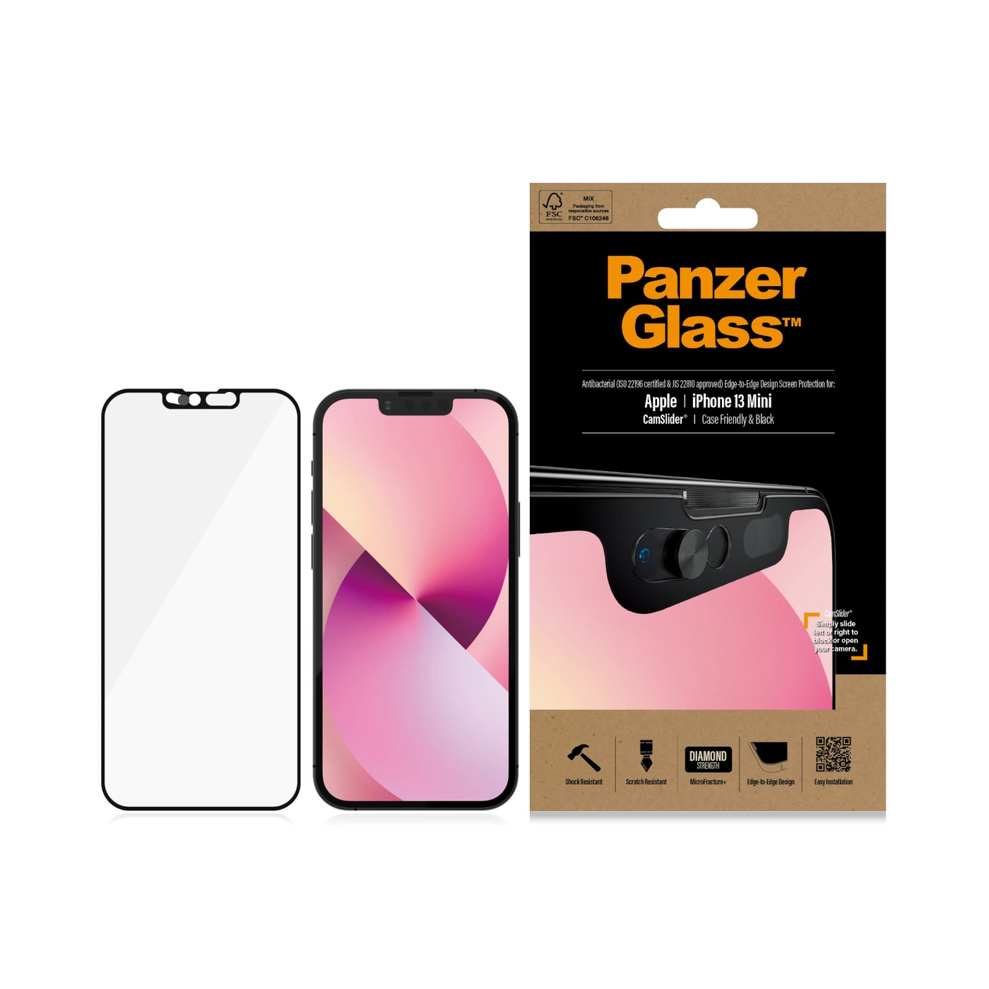 PanzerGlass™ CamSlider® Screen Protector iPhone 13 Mini | Edge-to-Edge