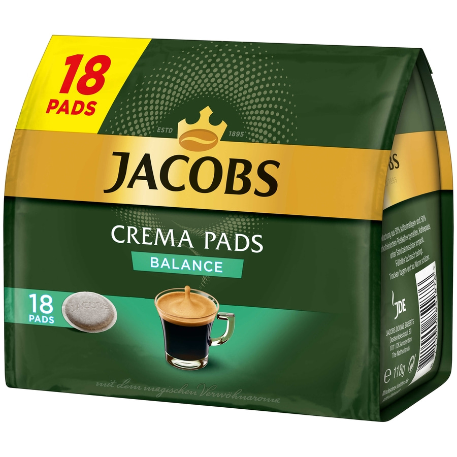 JACOBS Pads Crema Balance Senseo kompatibel 15 x 18 Kaffeepads - 270 Getränke