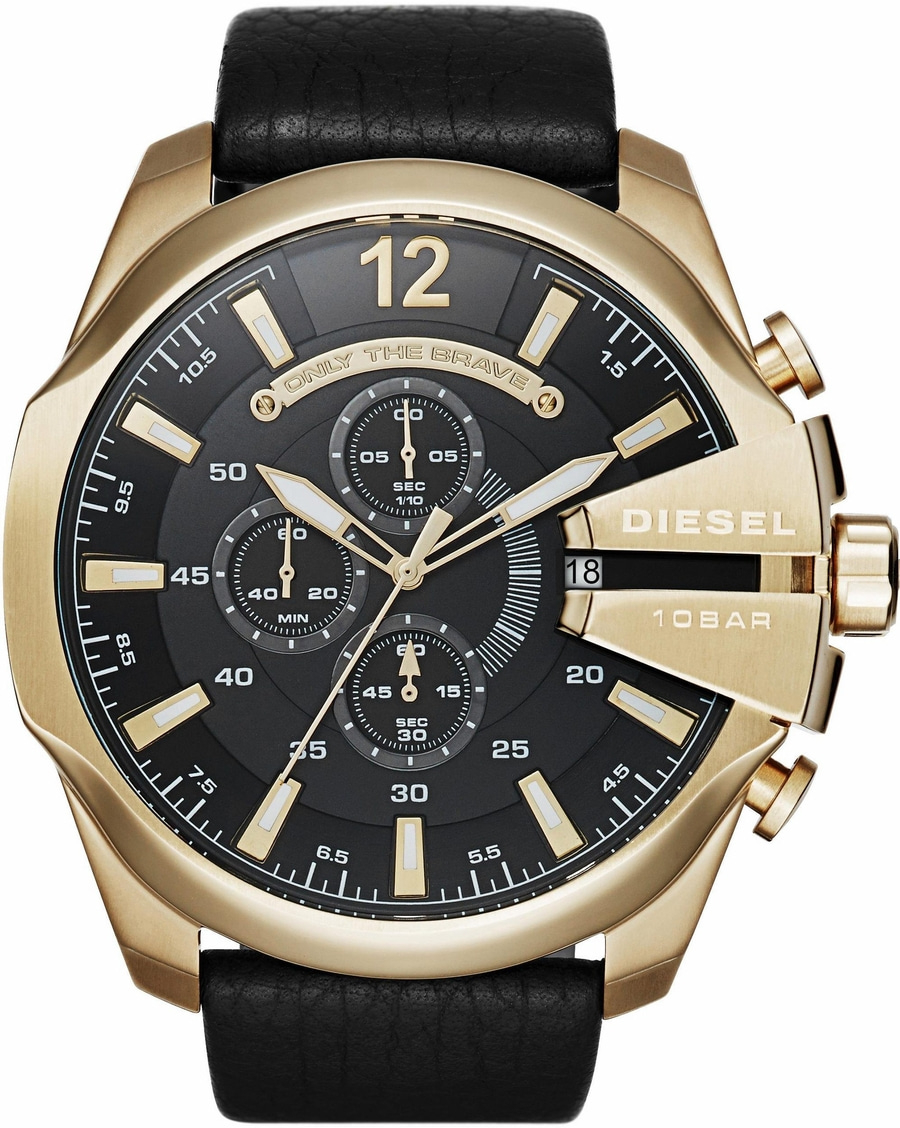 DIESEL Herrenarmbanduhr MEGA CHIEF DZ4344 Quarz Stoppfunktion Datum 51mm