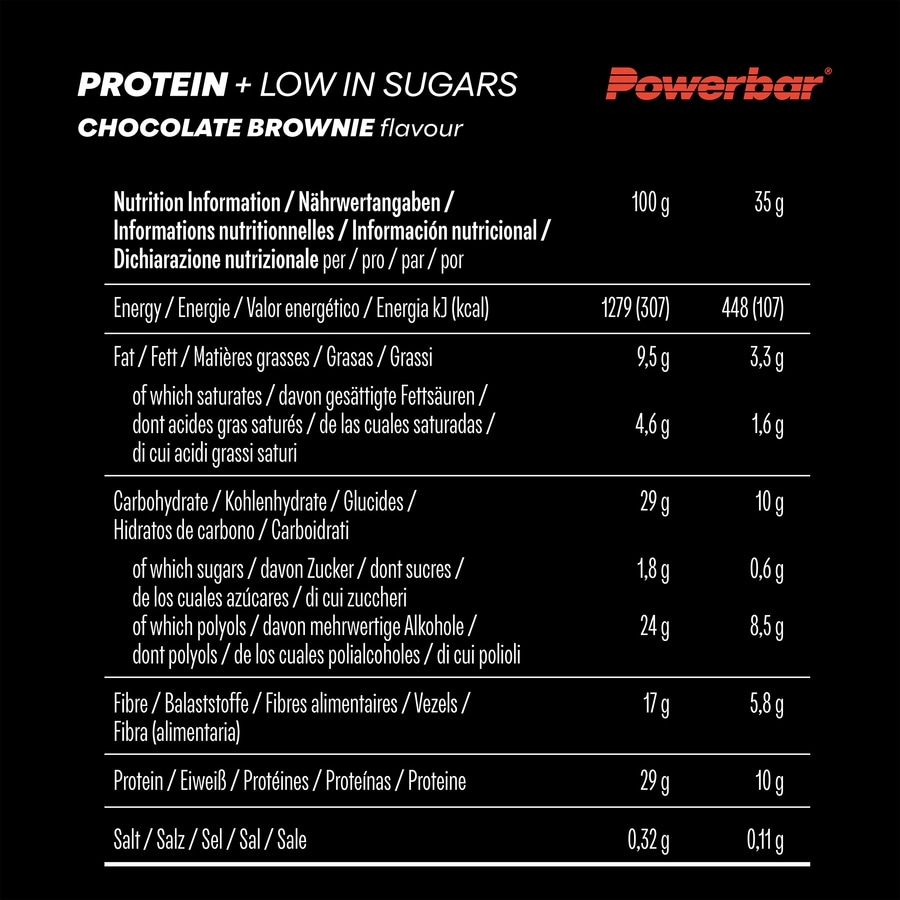 POWERBAR Protein Plus Low Sugar Chocolate Brownie 16x 35 g Riegel