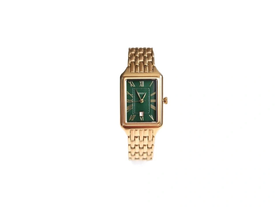 FOSSIL Damen Armbanduhr RAQUEL ES5452 Quarzuhr Edelstahl goldfarben 32 x 23 mm