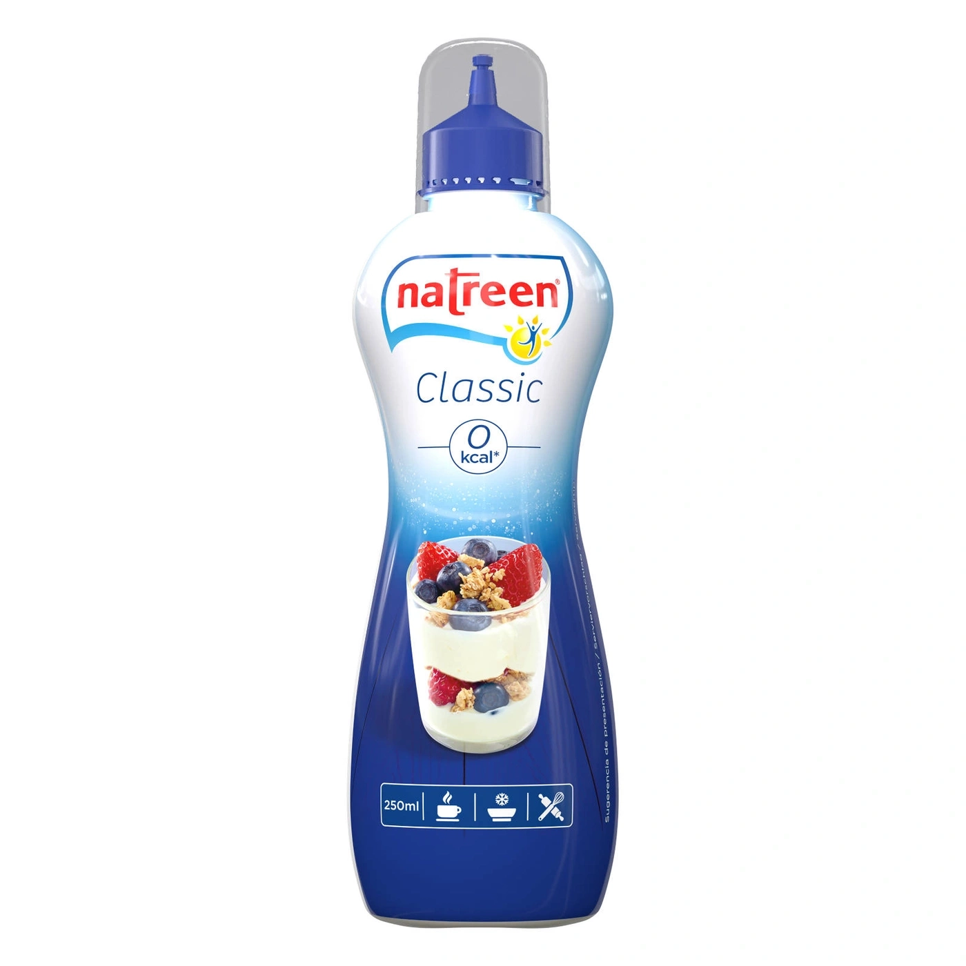 Natreen Classic, 0 kcal, 250ml, Dessert-Soße, blaue Flasche, Beeren-Dessert